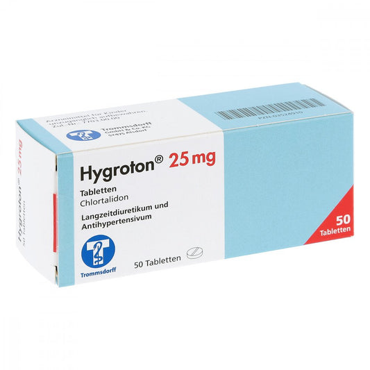 Das Produktfoto zeigt Hygroton 25 Mg Tabletten (50 stk) PZN 03524910