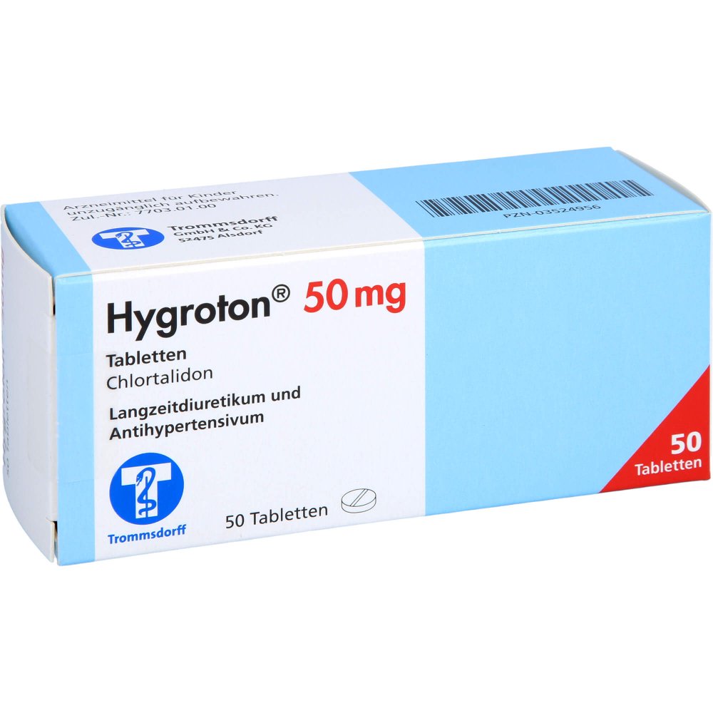 Das Produktfoto zeigt Hygroton 50 Mg Tabletten (50 stk) PZN 03524956