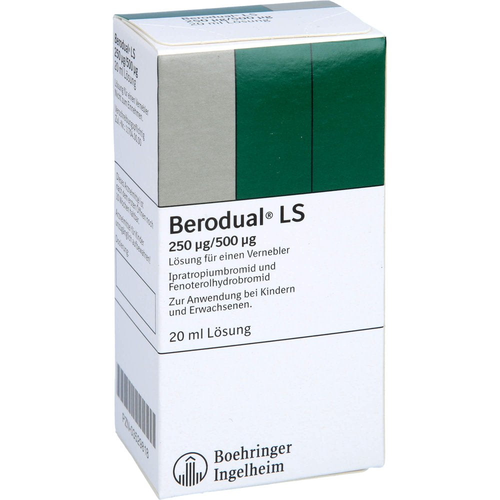 Das Produktfoto zeigt Berodual Ls Lösung Für Einen Vernebler (20 ml) PZN 03529818