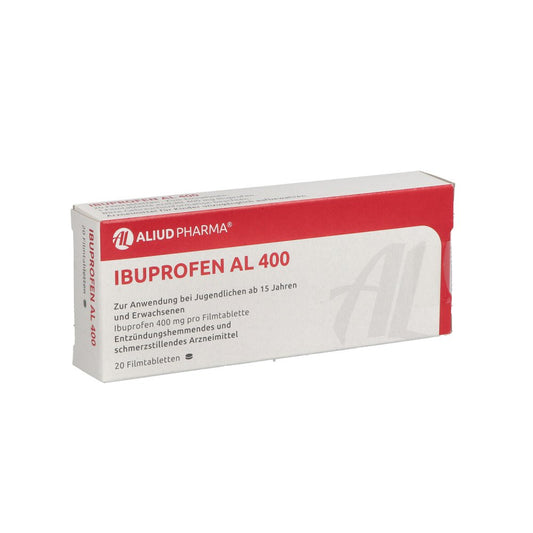 Das Produktfoto zeigt Ibuprofen Al 400 Filmtabletten (20 stk) PZN 03530945