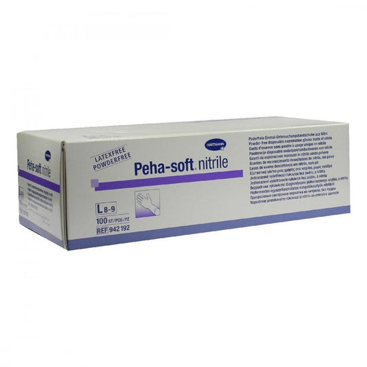 Das Produktfoto zeigt Peha-Soft Nitrile Unt.Handsch.Unste.Puderfrei L (100 stk) PZN 03538071