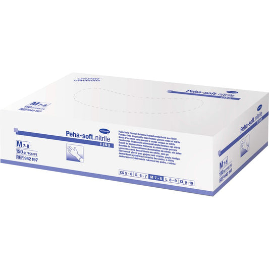 Das Produktfoto zeigt Peha-Soft Nitrile Fino Unt.Hands.Unsteril Pf Xl (150 stk) PZN 03539774