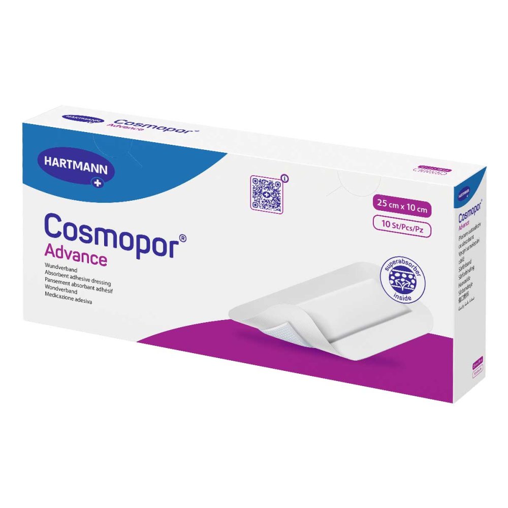 Das Produktfoto zeigt Cosmopor Advance Wundverband 10x25 Cm (10 stk) PZN 03546478