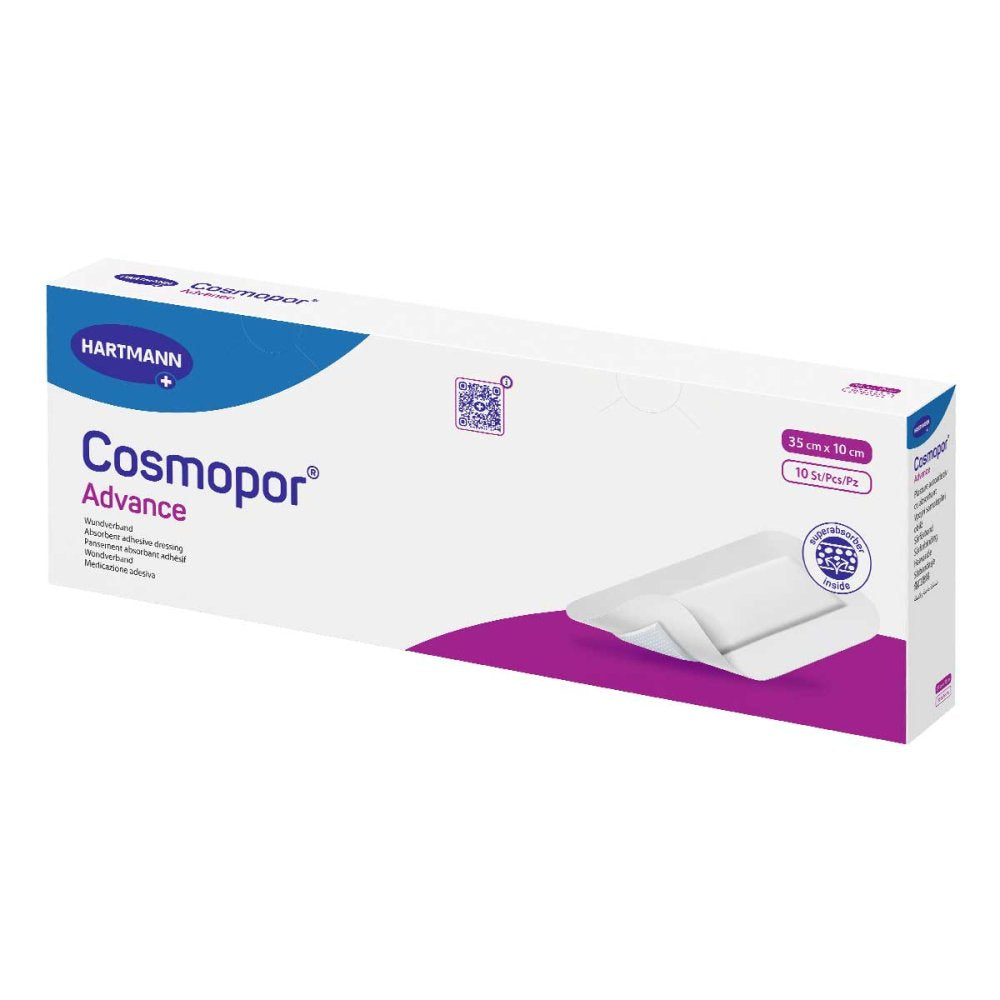 Das Produktfoto zeigt Cosmopor Advance Wundverband 10x35 Cm (10 stk) PZN 03546484