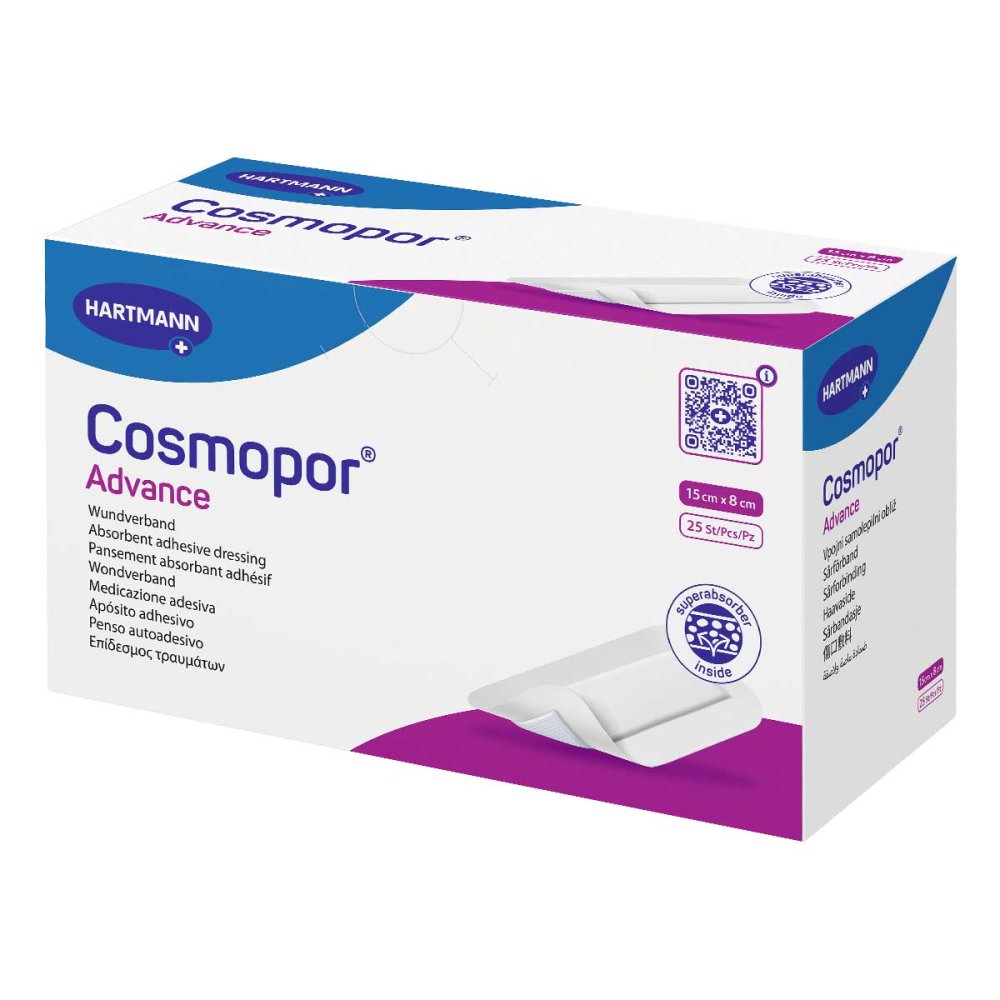 Das Produktfoto zeigt Cosmopor Advance Wundverband 8x15 Cm (25 stk) PZN 03546544