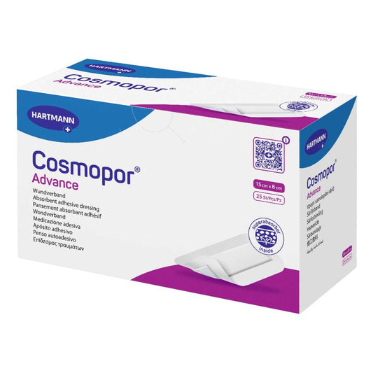 Das Produktfoto zeigt Cosmopor Advance Wundverband 8x15 Cm (25 stk) PZN 03546544