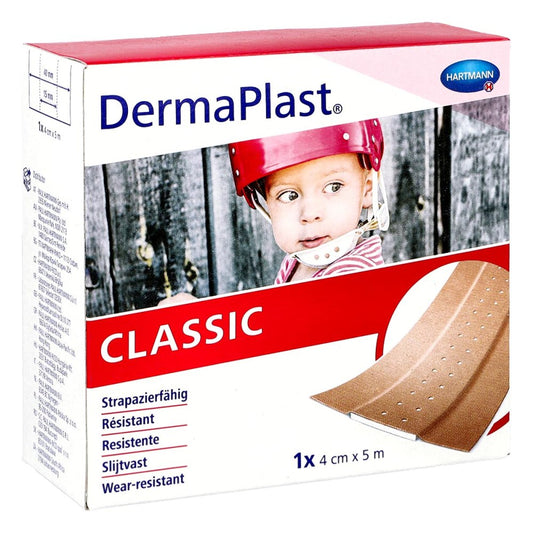 Das Produktfoto zeigt Dermaplast Classic Wundpflaster 4 Cmx5 M (1 stk) PZN 03645861