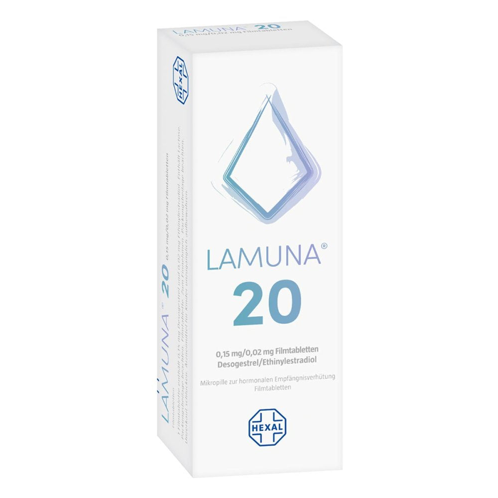 Das Produktfoto zeigt Lamuna 20 Filmtabletten (6X21 stk) PZN 03649273