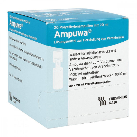 Das Produktfoto zeigt Ampuwa Plastikampullen Injektions-/Infusionslsg. (20X20 ml) PZN 03655641