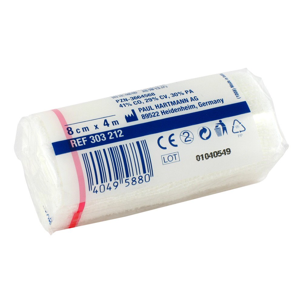 Das Produktfoto zeigt Peha Crepp Fixierbinde 8 Cmx4 M (1 stk) PZN 03664568