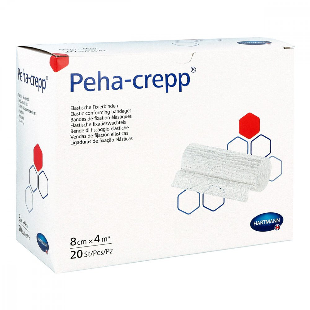 Das Produktfoto zeigt Peha Crepp Fixierbinde 8 Cmx4 M (20 stk) PZN 03664611