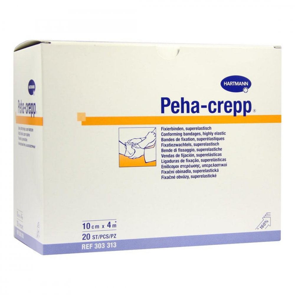Das Produktfoto zeigt Peha Crepp Fixierbinde 10 Cmx4 M (20 stk) PZN 03664628