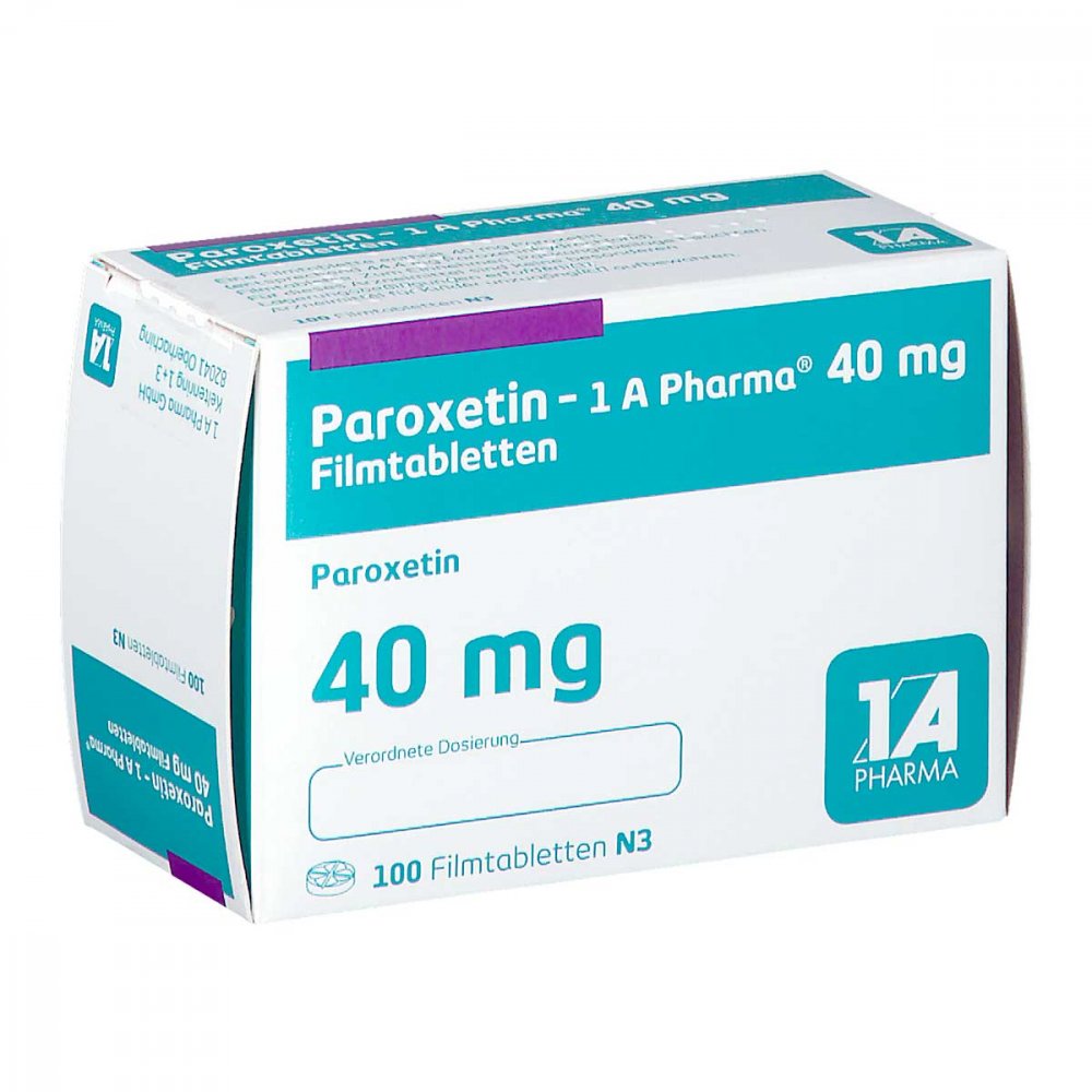 Paroxetin-1a Pharma 40 Mg Filmtabletten (100 stk)
