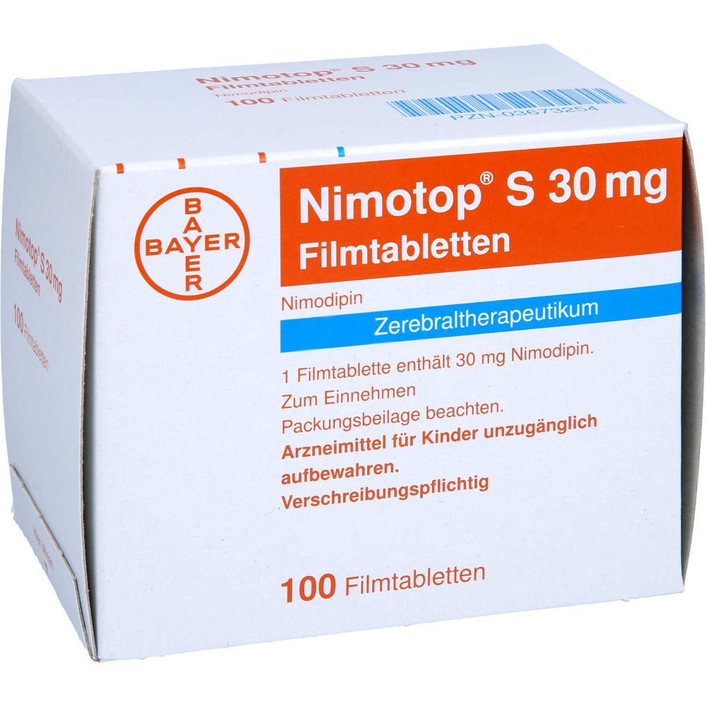 Das Produktfoto zeigt Nimotop S Filmtabletten (100 stk) PZN 03673254