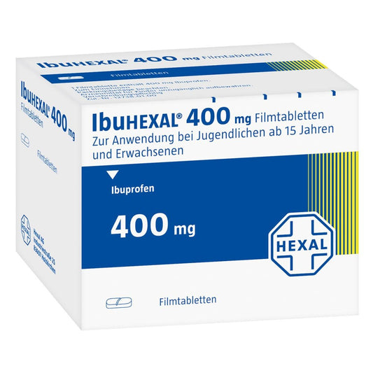 Das Produktfoto zeigt Ibuhexal 400 Filmtabletten (100 stk) PZN 03674101