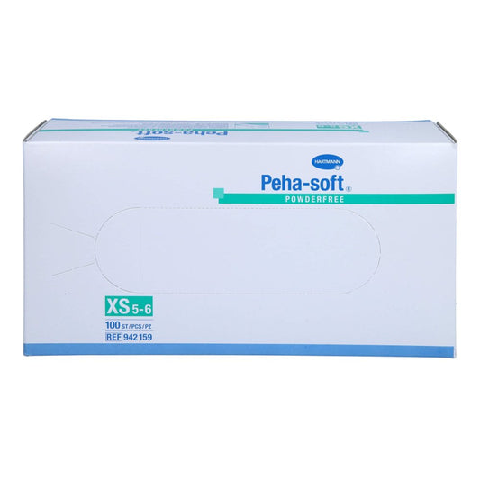 Das Produktfoto zeigt Peha-Soft Latex Unt.Hands.Unsteril Puderfrei Xs (100 stk) PZN 03676057