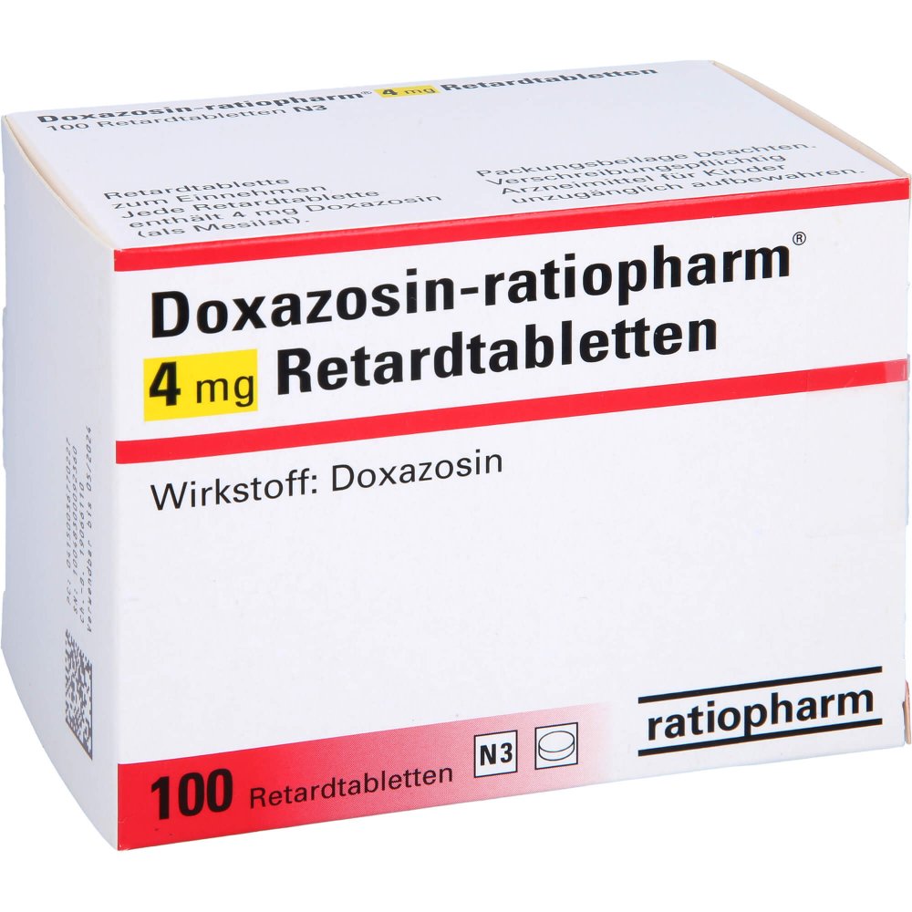Das Produktfoto zeigt Doxazosin-Ratiopharm 4 Mg Retardtabletten (100 stk) PZN 03677022