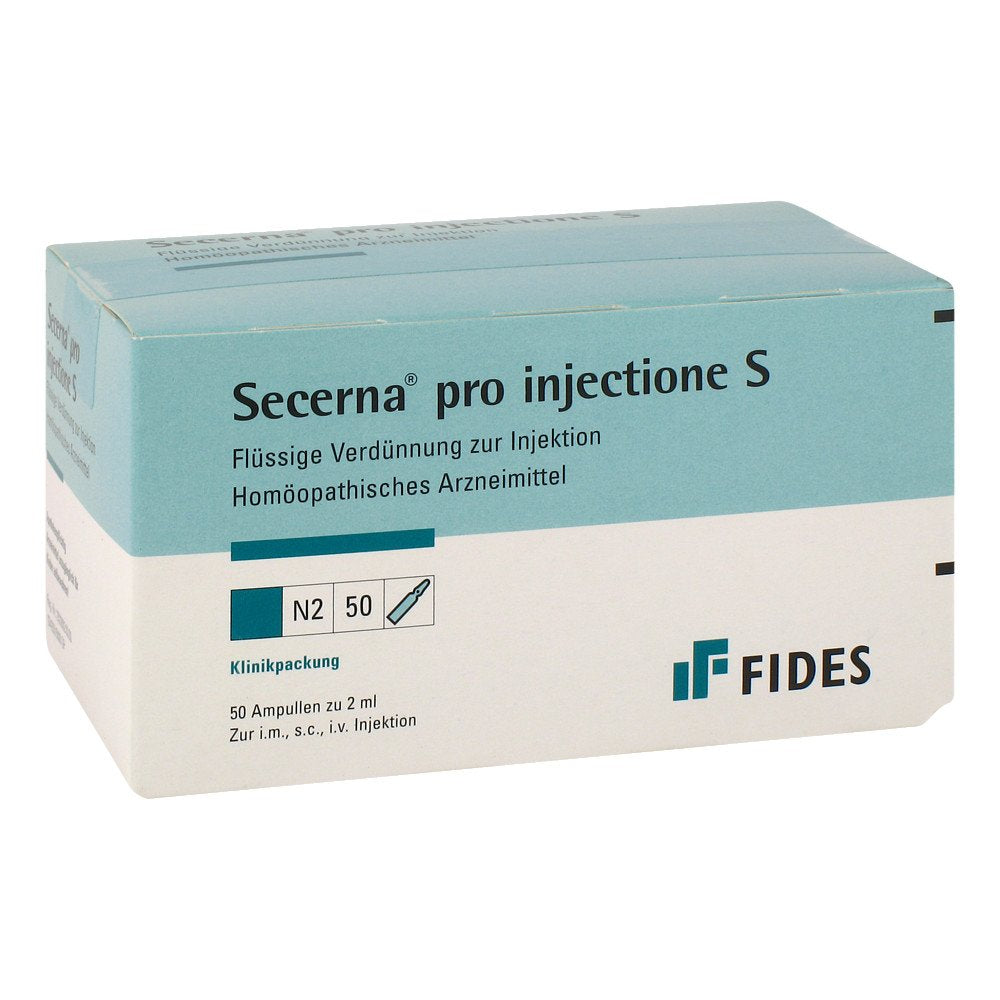 Das Produktfoto zeigt Secerna Pro Injectione S Ampullen (50X2 ml) PZN 03687894