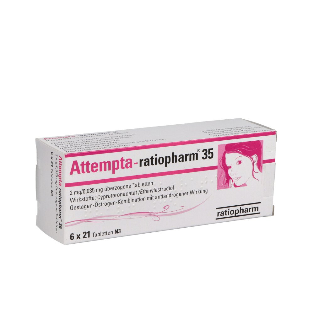 Attempta-Ratiopharm 35 2mg/0,035mg Überz.Tabl. (6X21 stk)