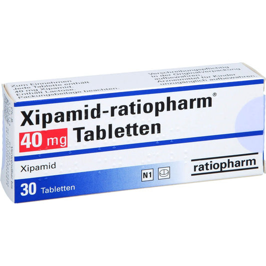 Das Produktfoto zeigt Xipamid-Ratiopharm 40 Mg Tabletten (30 stk) PZN 03691720