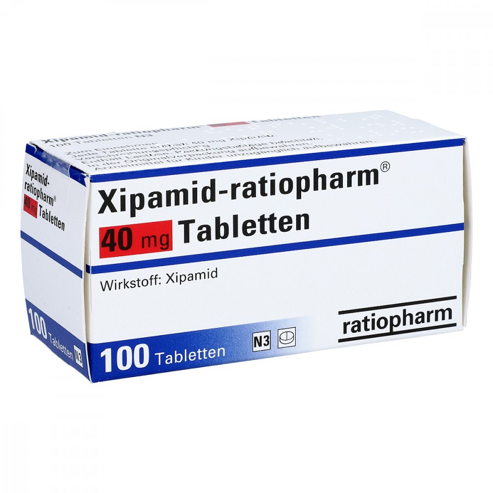 Das Produktfoto zeigt Xipamid-Ratiopharm 40 Mg Tabletten (100 stk) PZN 03691772