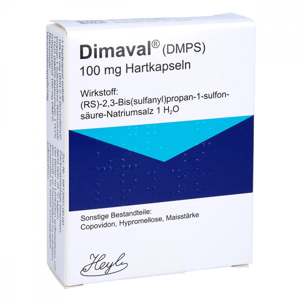 Das Produktfoto zeigt Dimaval Dmps 100 Mg Hartkapseln (20 stk) PZN 03703073