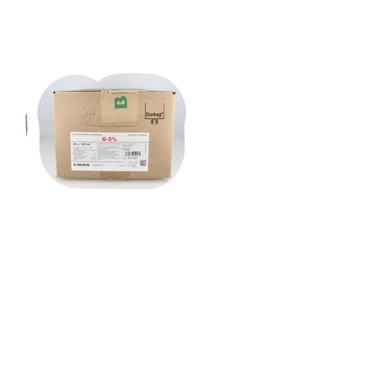 Das Produktfoto zeigt Glucose 5% B.Braun Ecobag (20X100 ml) PZN 03705356