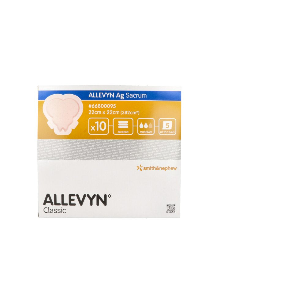 Das Produktfoto zeigt Allevyn Ag Sacrum 22x22 Cm Wundverband (10 stk) PZN 03706700