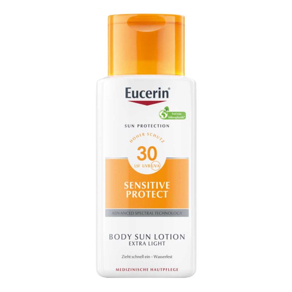 Das Produktfoto zeigt Eucerin Sun Lotion Extra Leicht Lsf 30 (150 ml) PZN 03709816