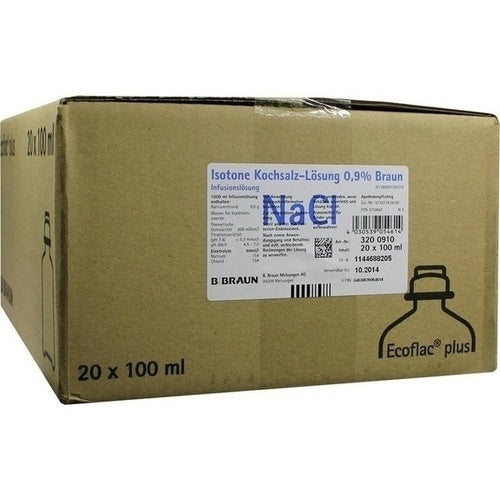 Isotone Kochsalz-Lösung 0,9% Braun Ecoflac Plus (20X100 ml)