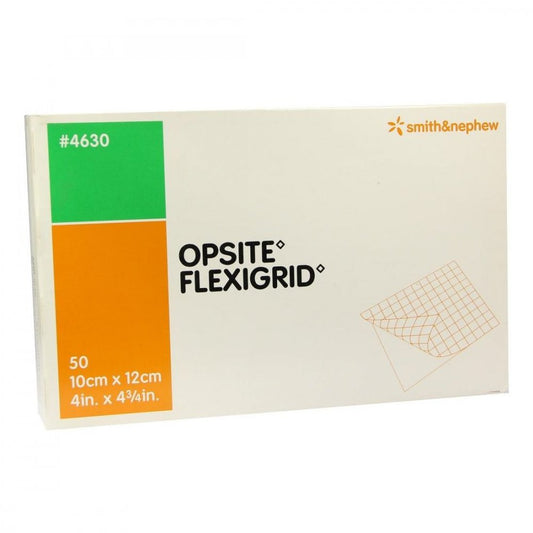 Das Produktfoto zeigt Opsite Flexigrid Transp.Wundverb.10x12 Cm Steril (50 stk) PZN 03722308