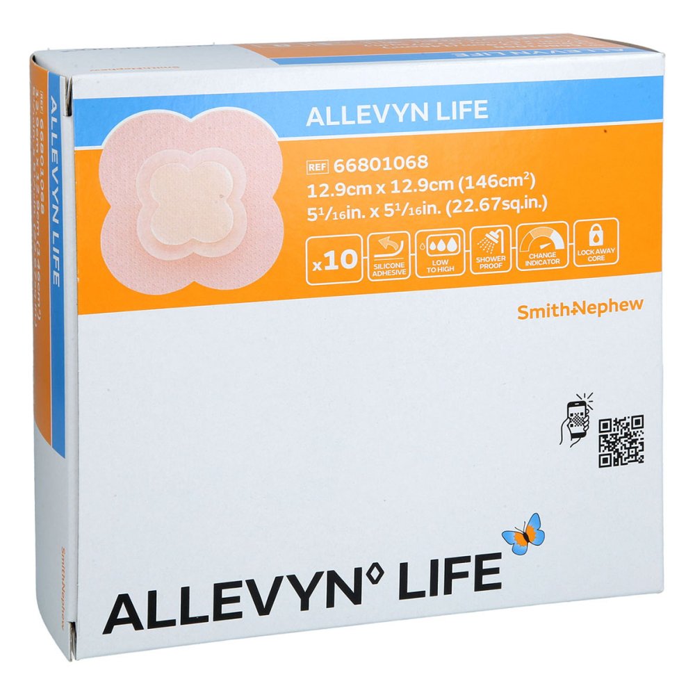 Das Produktfoto zeigt Allevyn Life 12,9x12,9 Cm Silikonschaumverband (10 stk) PZN 03725844