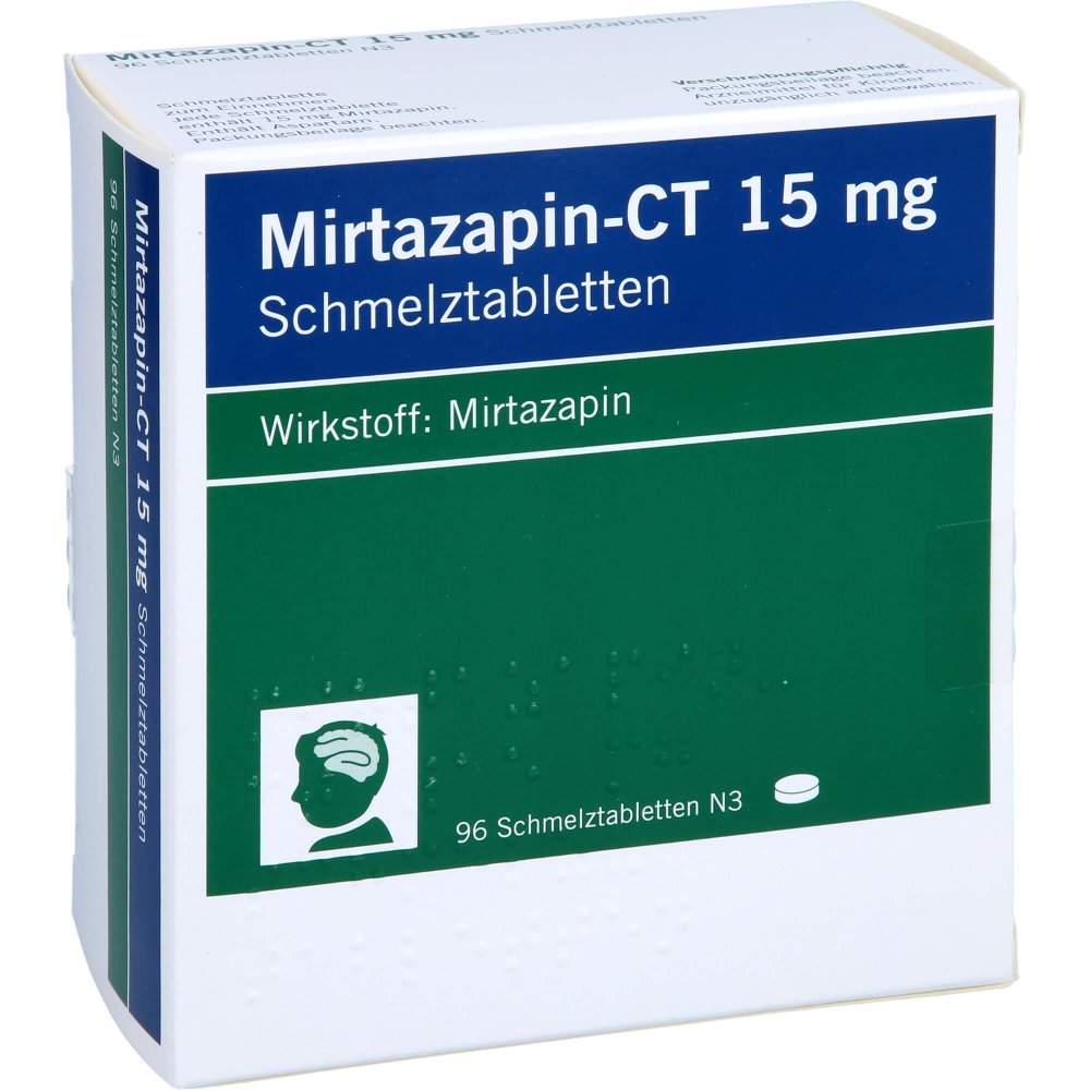 Das Produktfoto zeigt Mirtazapin-Ct 15 Mg Schmelztabletten (96 stk) PZN 03728914