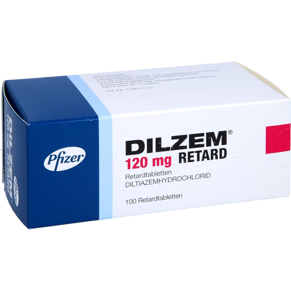 Das Produktfoto zeigt Dilzem 120 Mg Retard Tabl. (100 stk) PZN 03747449