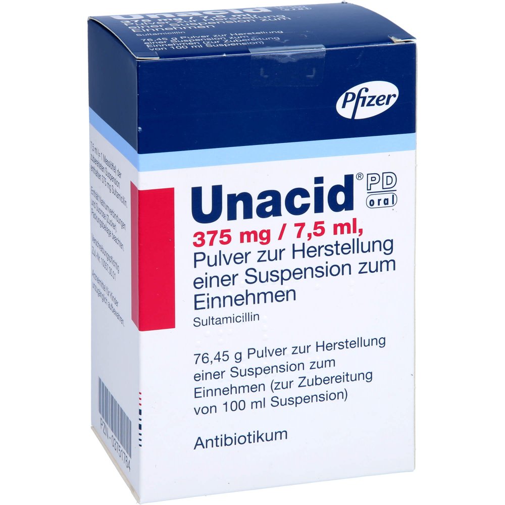 Das Produktfoto zeigt Unacid Pd Oral Pulver Z.Herstell.E.Susp.Z.Einn. (100 ml) PZN 03751764