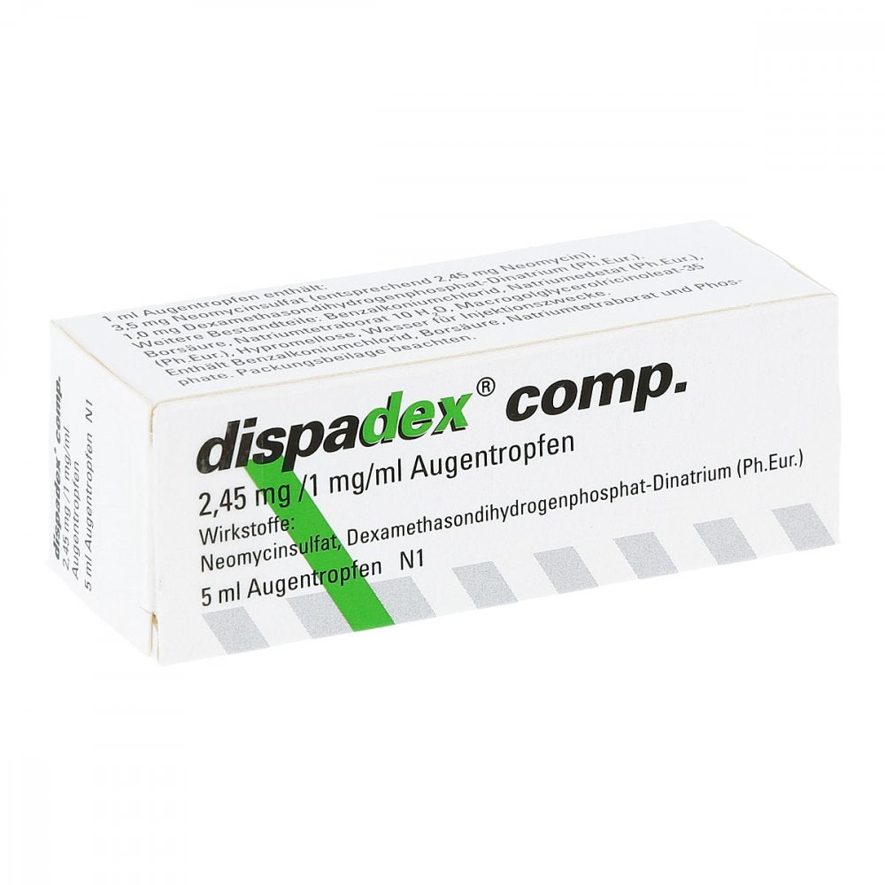 Das Produktfoto zeigt Dispadex Comp. Augentropfen (5 ml) PZN 03756129