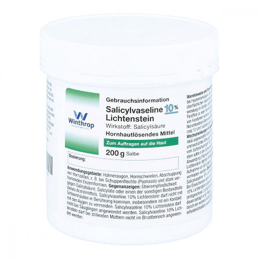 Das Produktfoto zeigt Salicylvaseline 10% Lichtenstein (200 g) PZN 03757301