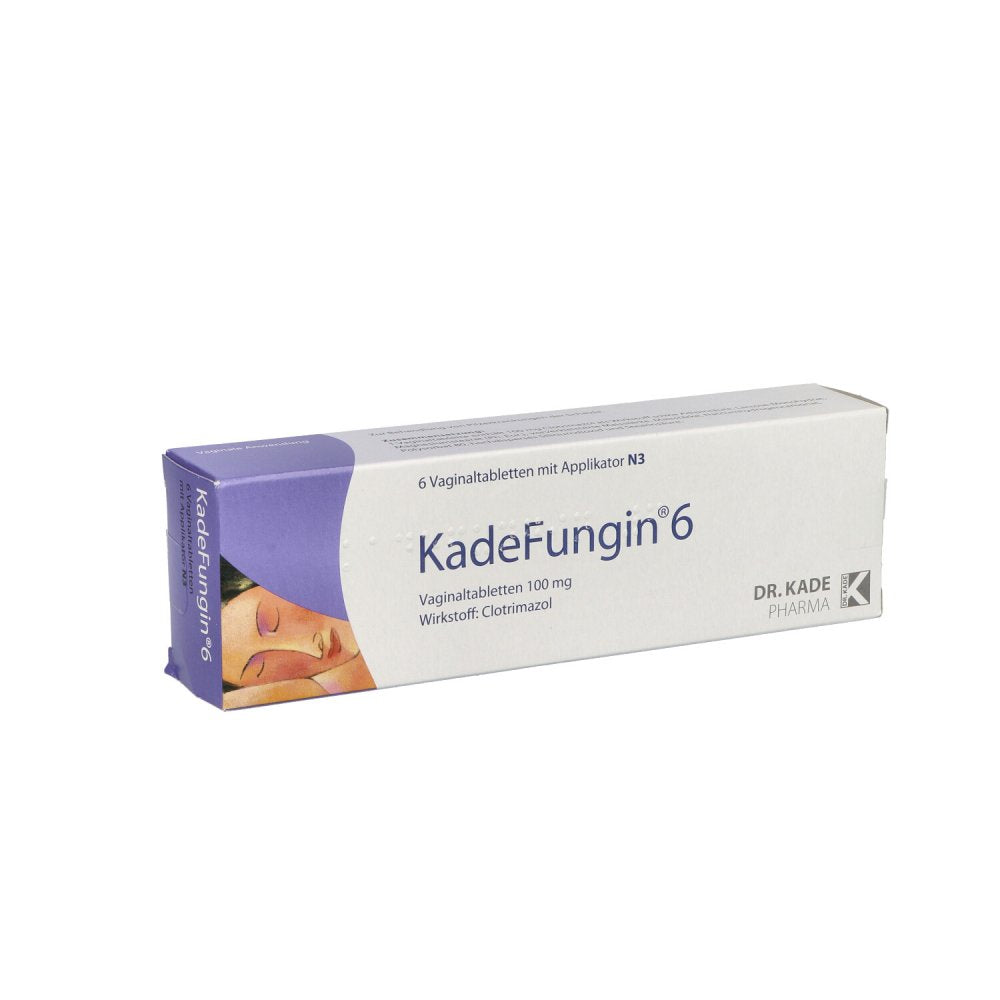 Das Produktfoto zeigt Kadefungin 6 Vaginaltabletten (6 stk) PZN 03767831