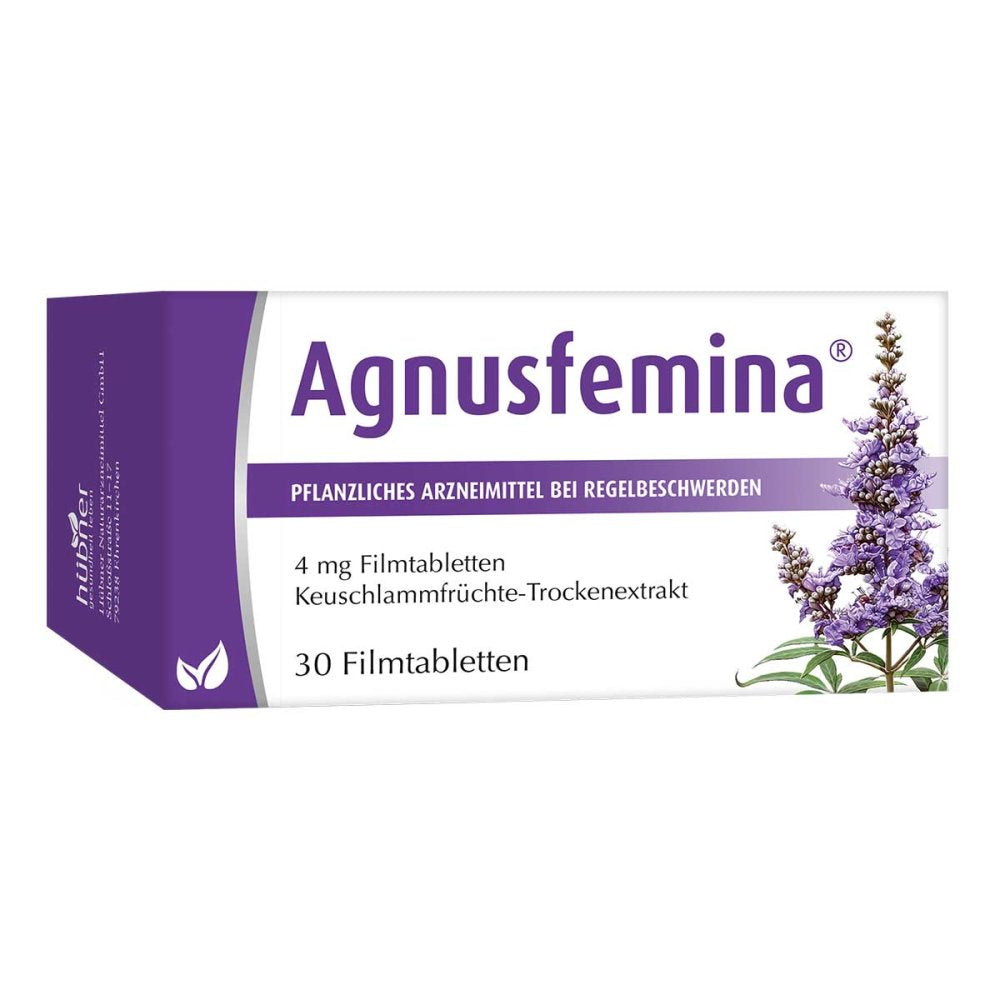 Das Produktfoto zeigt Agnusfemina 4 Mg Filmtabletten (30 stk) PZN 03779461