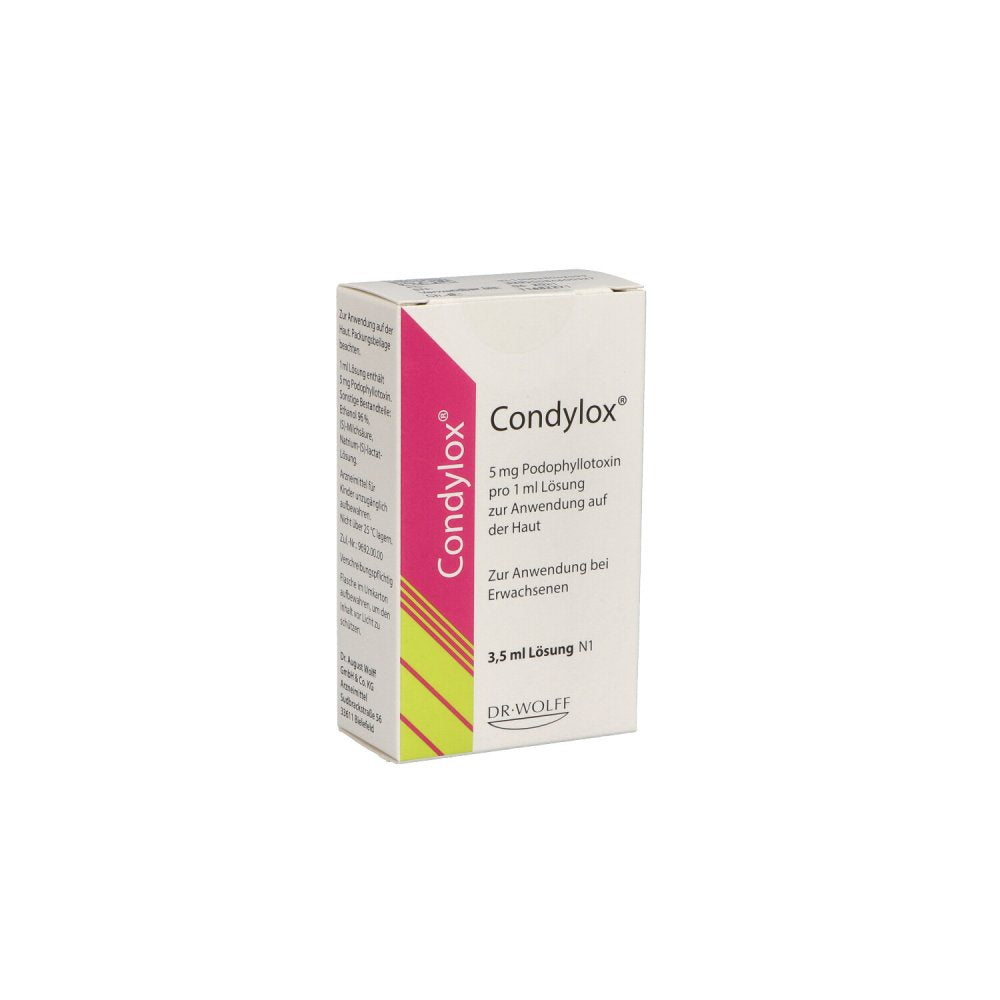Das Produktfoto zeigt Condylox Lösung (3.5 ml) PZN 03804259