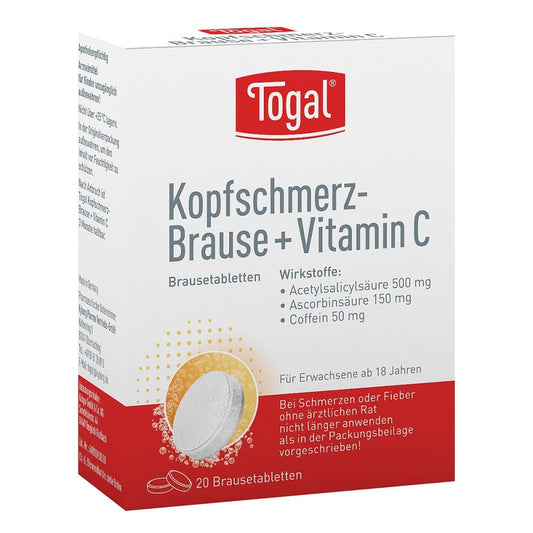 Togal Kopfschmerz-Brause + Vit.C Brausetabletten (20 stk)