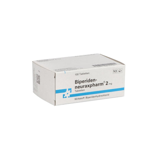 Das Produktfoto zeigt Biperiden-Neuraxpharm 2 Mg Tabletten (100 stk) PZN 03831405