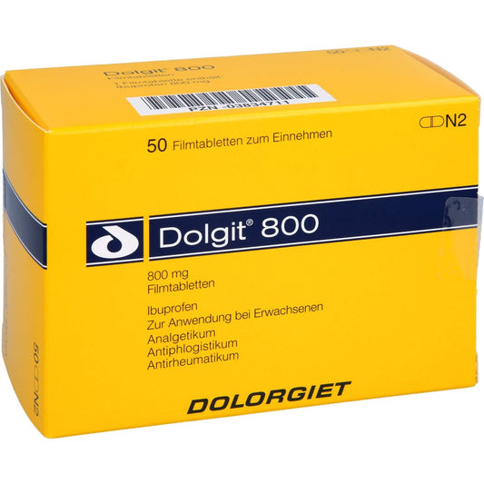 Das Produktfoto zeigt Dolgit 800 Filmtabletten (50 stk) PZN 03834711