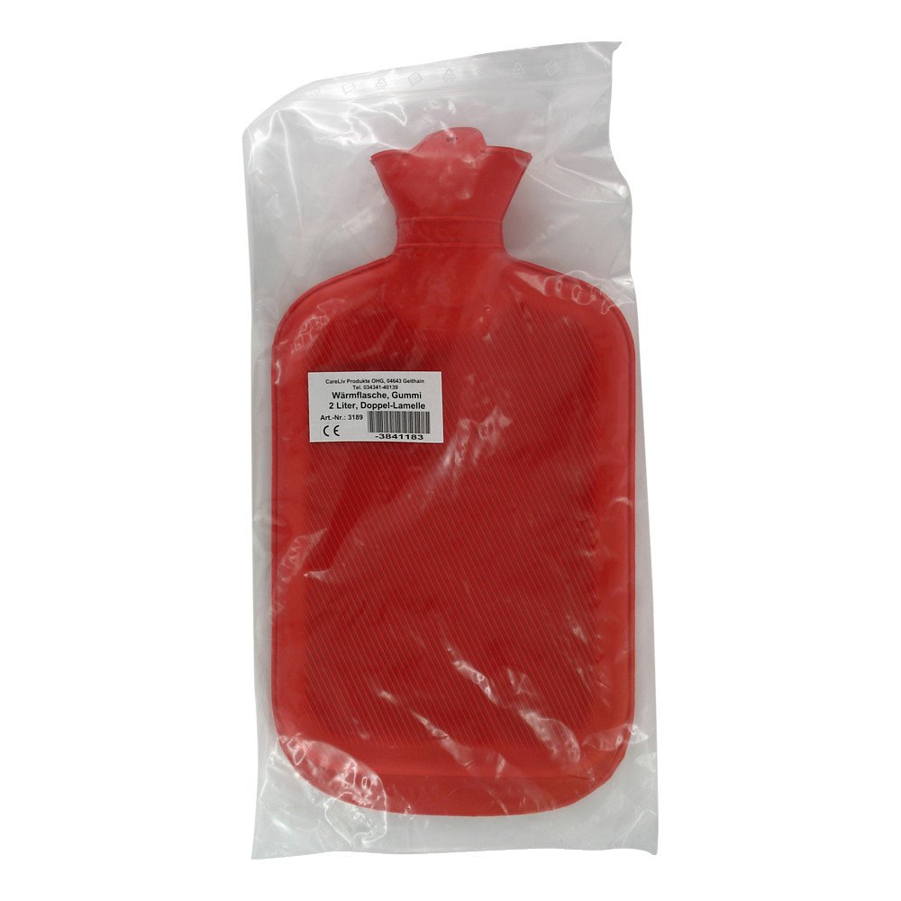 Das Produktfoto zeigt Wärmflasche Gummi 2 L Doppellamelle (1 stk) PZN 03841183