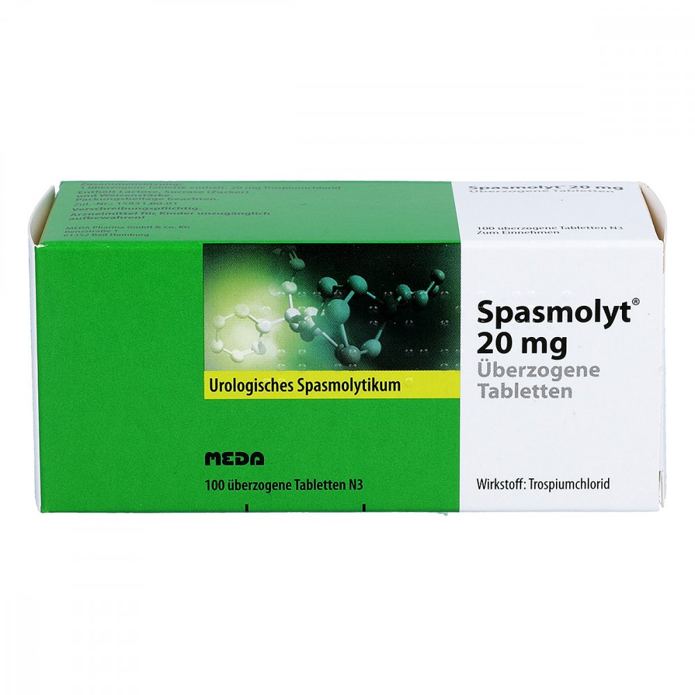 Das Produktfoto zeigt Spasmolyt 20 Mg Überzogene Tabletten (100 stk) PZN 03843667