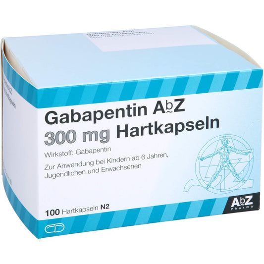 Das Produktfoto zeigt Gabapentin Abz 300 Mg Hartkapseln (100 stk) PZN 03853950