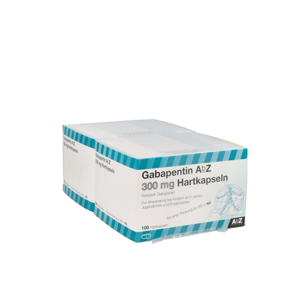 Das Produktfoto zeigt Gabapentin Abz 300 Mg Hartkapseln (200 stk) PZN 03853967