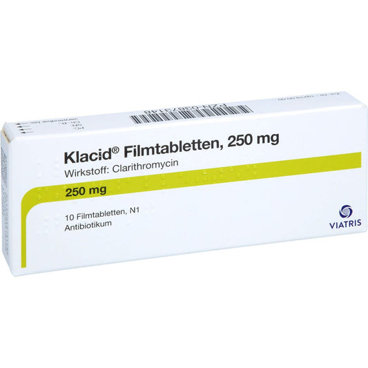 Das Produktfoto zeigt Klacid Filmtabletten (10 stk) PZN 03873148