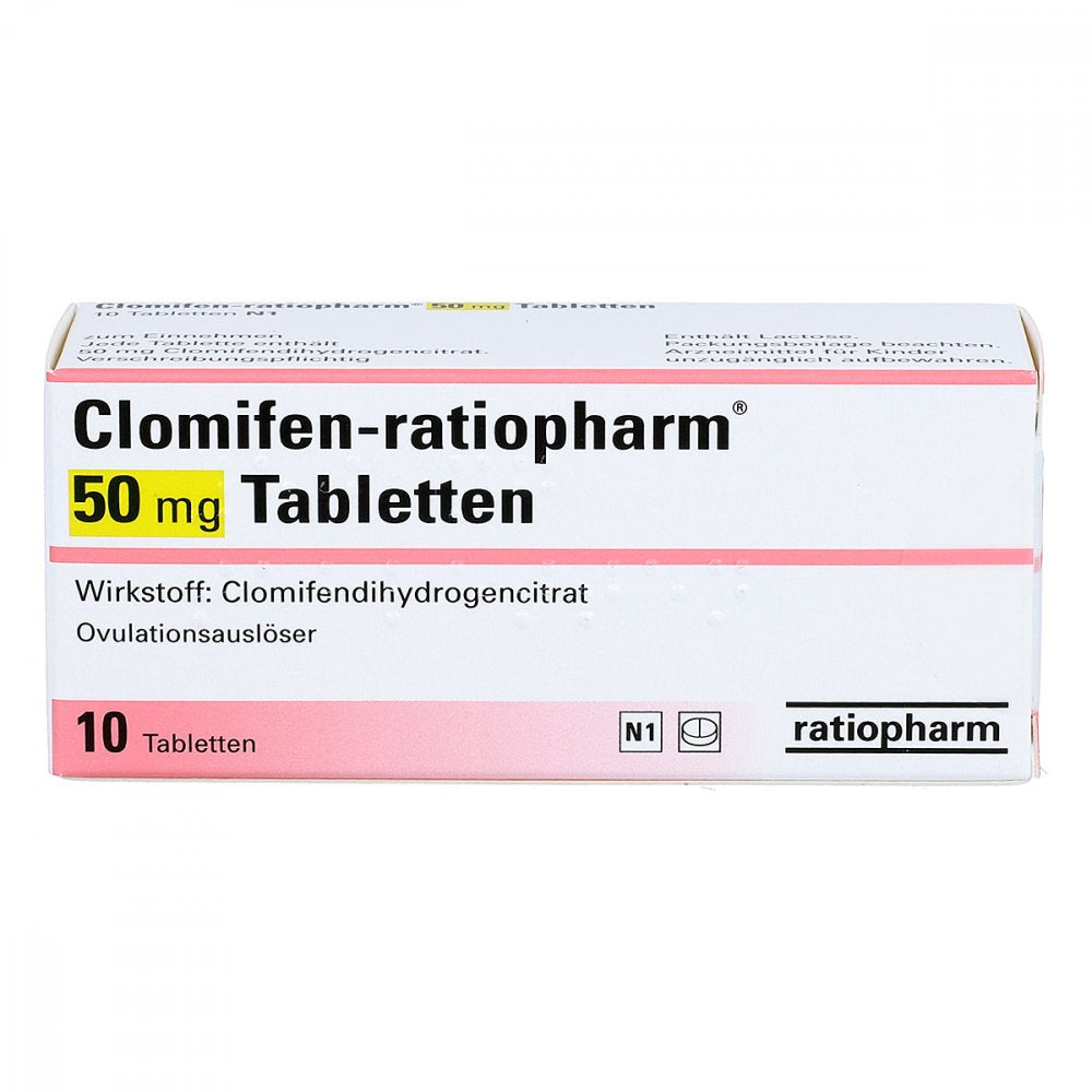 Das Produktfoto zeigt Clomifen-Ratiopharm 50 Mg Tabletten (10 stk) PZN 03884844