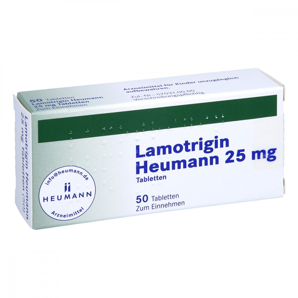Das Produktfoto zeigt Lamotrigin Heumann 25 Mg Tabletten (50 stk) PZN 03885950